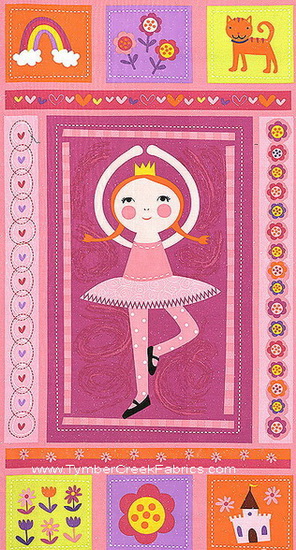 Ballerina Princess Little Girls Panel